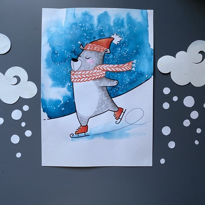 Как нарисовать зимний пейзаж гуашью поэтапно с фото для детей