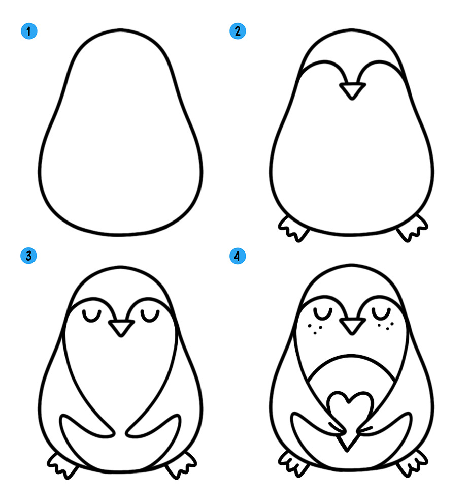 Как нарисовать пингвина поэтапно карандашом - полезные советы, мастер-классы, фото примеры и идеи