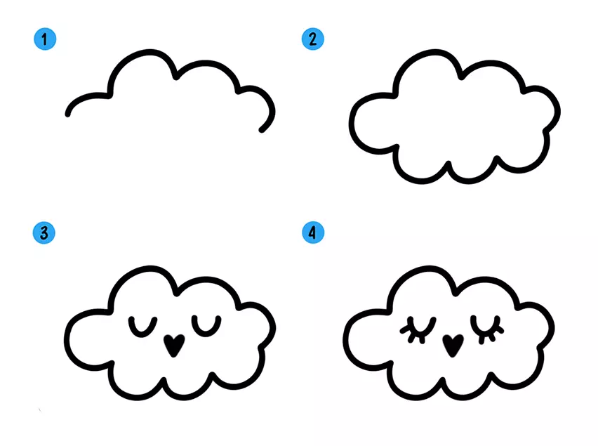 Рисунки для срисовки облака (28 фото)