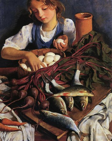 На кухне. Портрет Кати. 1923