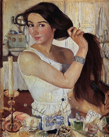 За туалетом. Автопортрет. 1909